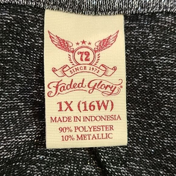 Faded Glory Longsleeve Sparkly Shirt, Size 1X - Picture 6 of 6